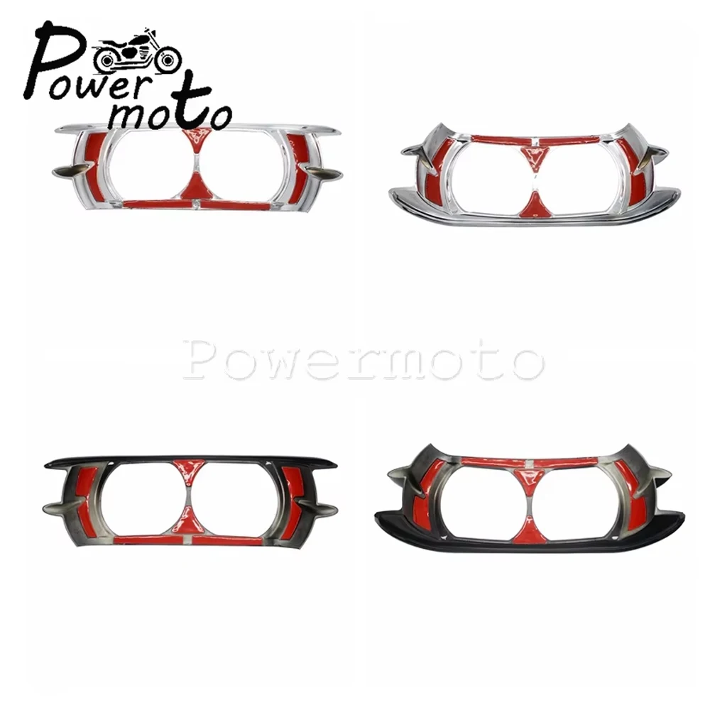 For Harley Road Glide FLTRX FLTRU FLTRXS FLTRXSE Head Light Ring Frame 15-20 Motorcycle Dual Headlight Bezel Trim Fairing Covers