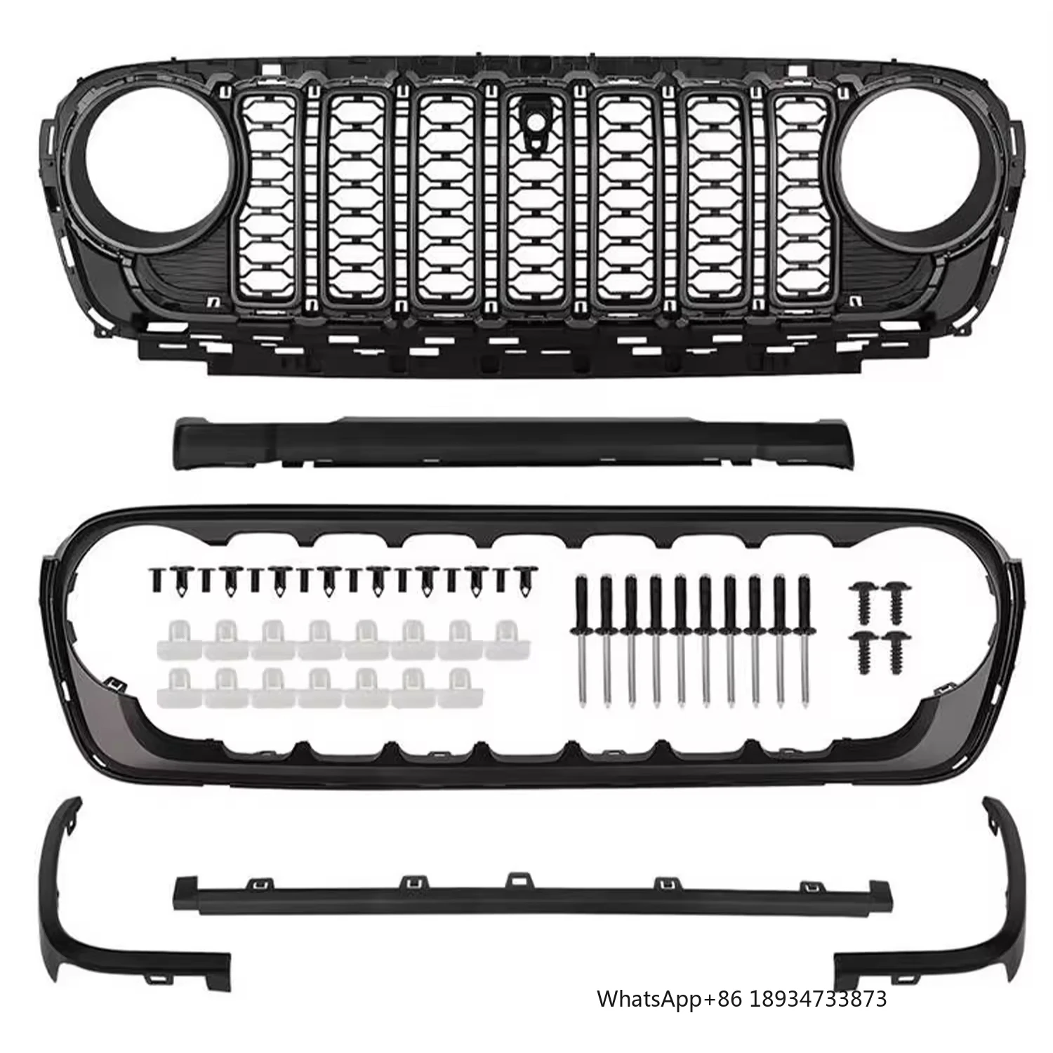 Hot Selling 4x4 Off-road Body Kit pp Front Grill for wrangler JK Upgrade to JL Version 2024
