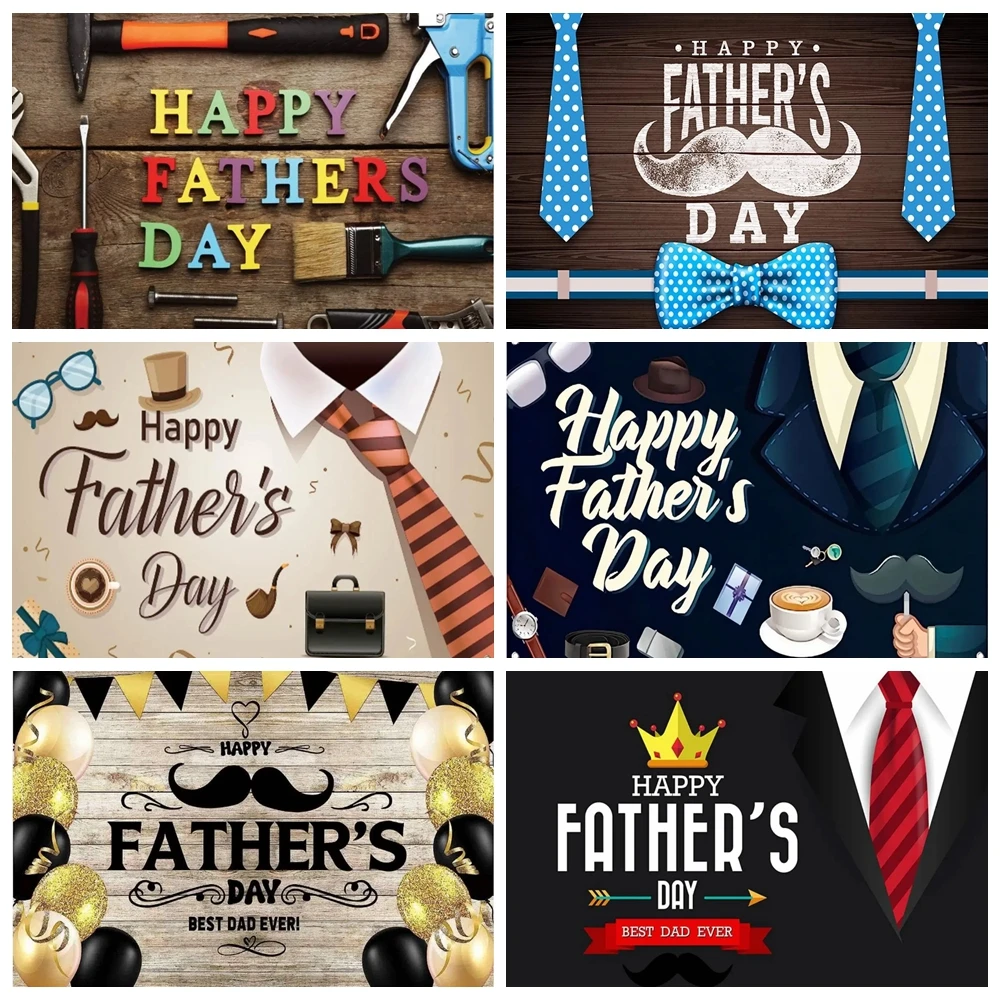 

Happy Father's Day Background Rustic Wood Beard Tie Gentleman Photography Background Party Decoration Family Party Photo Booth