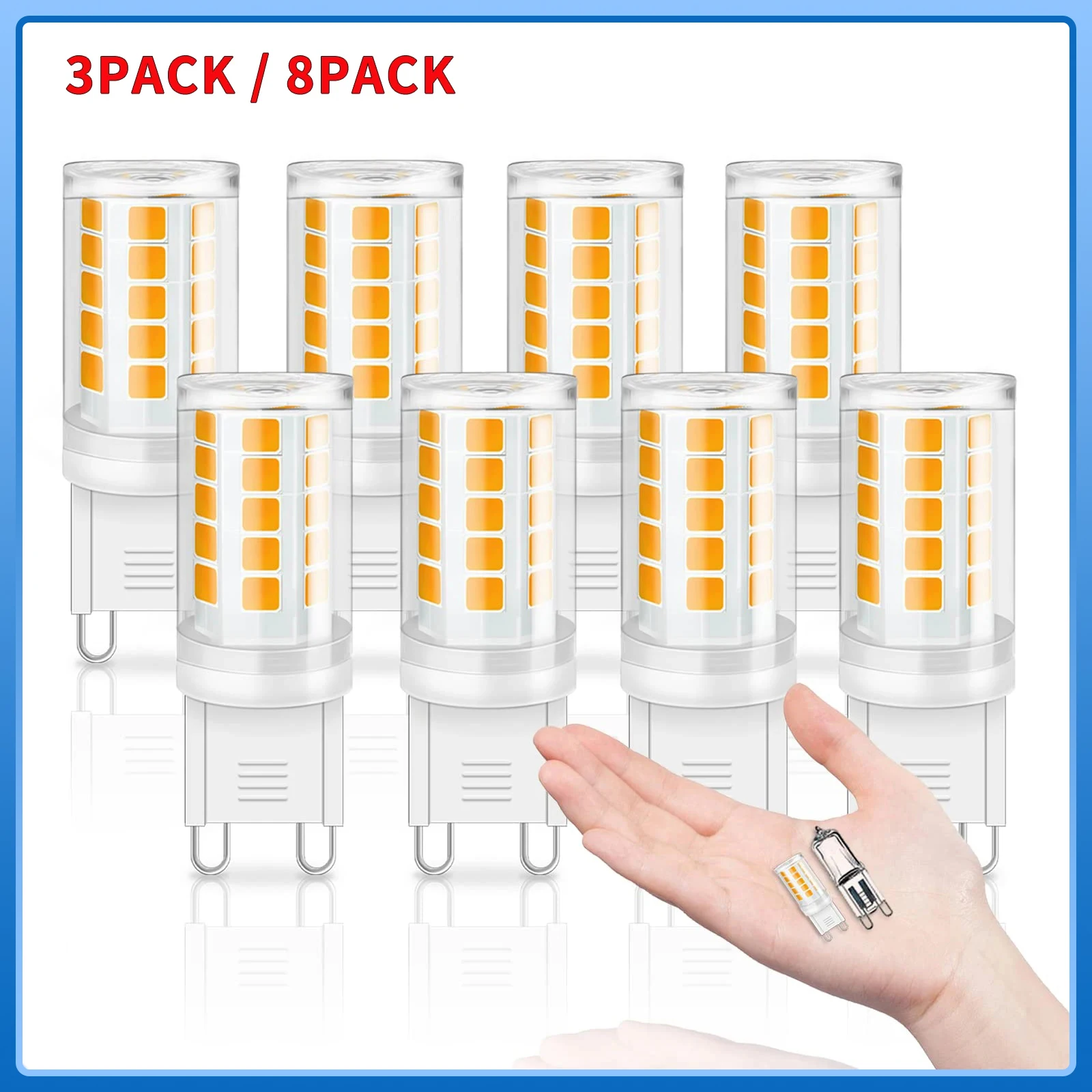 التيار المتناوب 220 فولت 3/8 حزمة G9 LED لمبة استبدال 30 واط مصباح هالوجين 360LM G9 LED مصباح الأضواء 3 واط الدافئة الأبيض/الباردة الأبيض أضواء الثريا #1