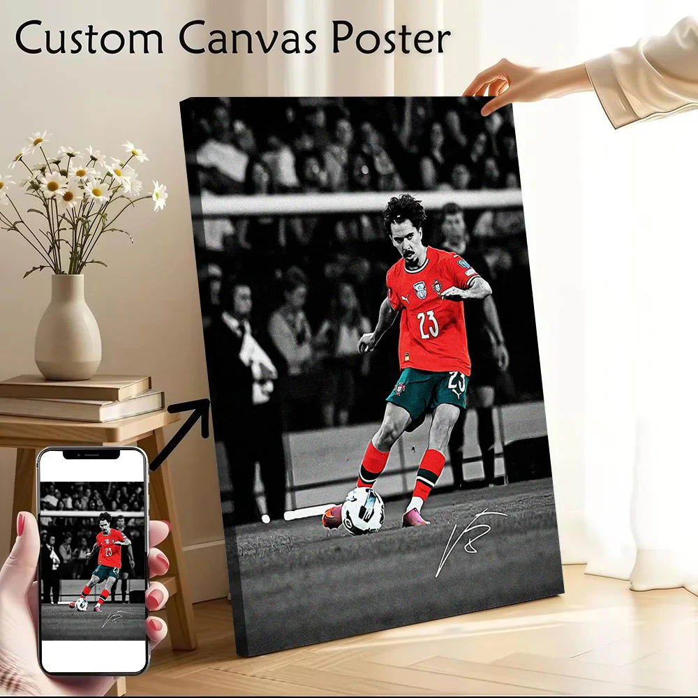 Vitinha Player Kicking Ball Poster Canvas Wall Art Personalized Print Modern Painting Perfect Gift for Gamer Decoration Bedroom
