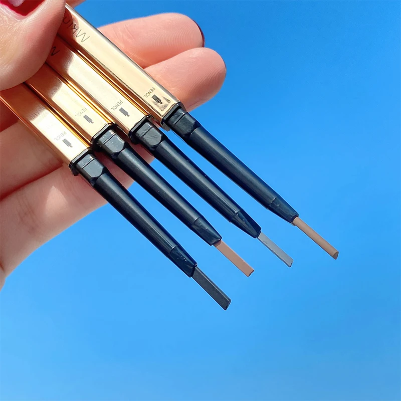 3Pcs Double Head Eyebrow Pencil Waterproof Long Lasting Ultra Fine Triangle Tint Eye Brow Pencil Makeup Mascara Enhance Cosmetic