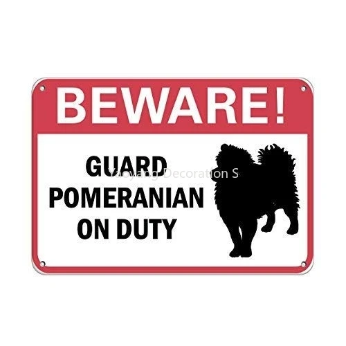 

Металлический знак, большой алюминиевый жестяной знак, остерегайтесь! Охранник Померанский на работу знак животных