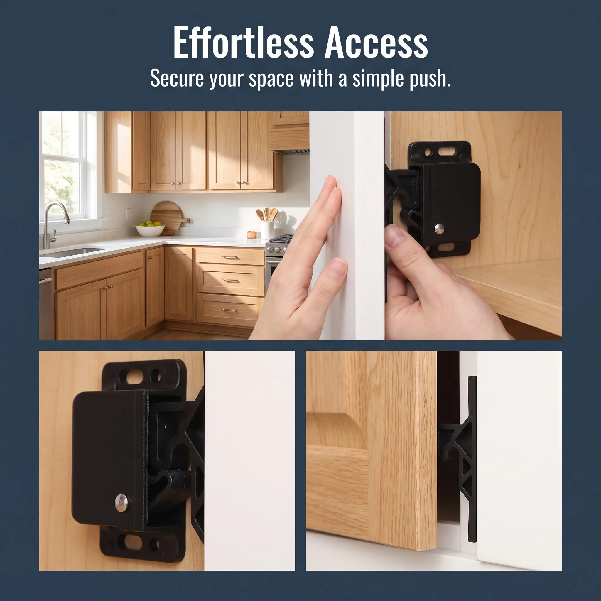 2Sets Rv Cabinet Latches and Catches Durable Compact Design for Motorhome Boat Camper Trailer Furniture Cabinet Push Latch