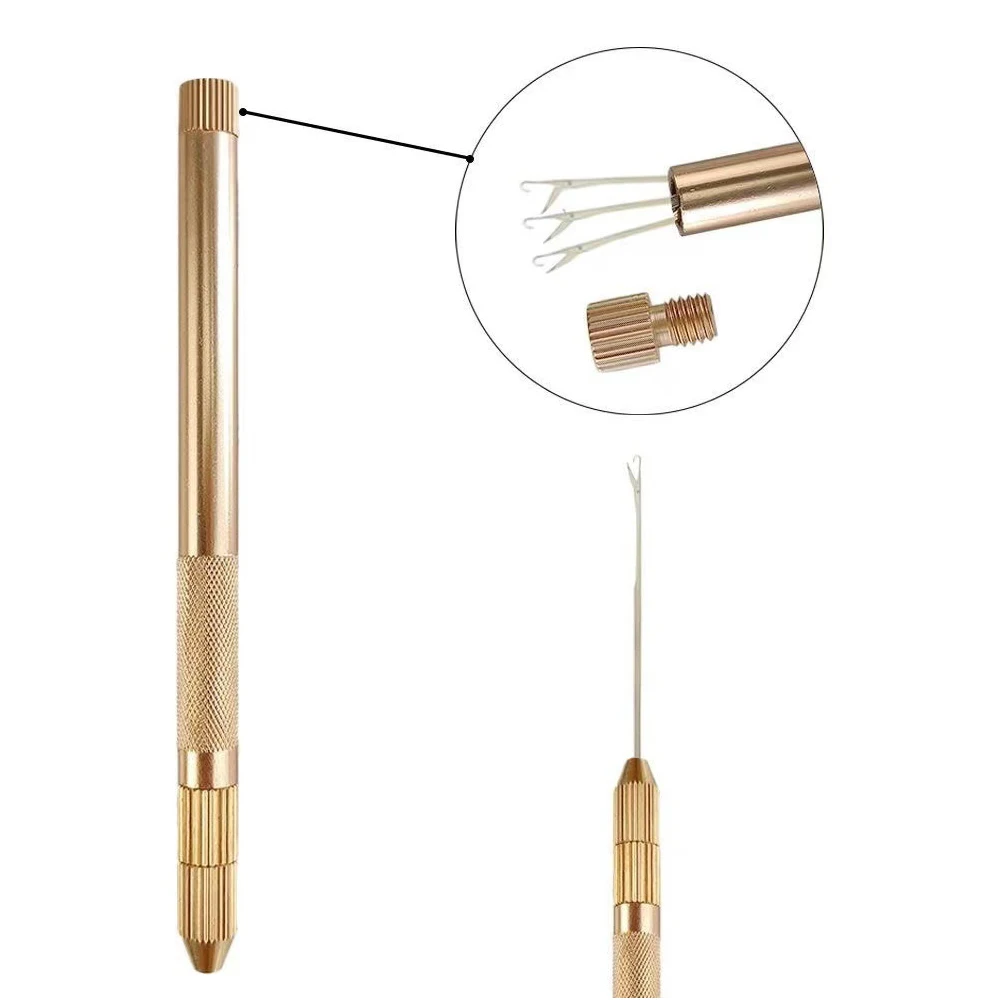 1PC Hook And Loop Hair Extension Needles Micro Ring Hair Extensions Threader Latch Hair Extension Tool