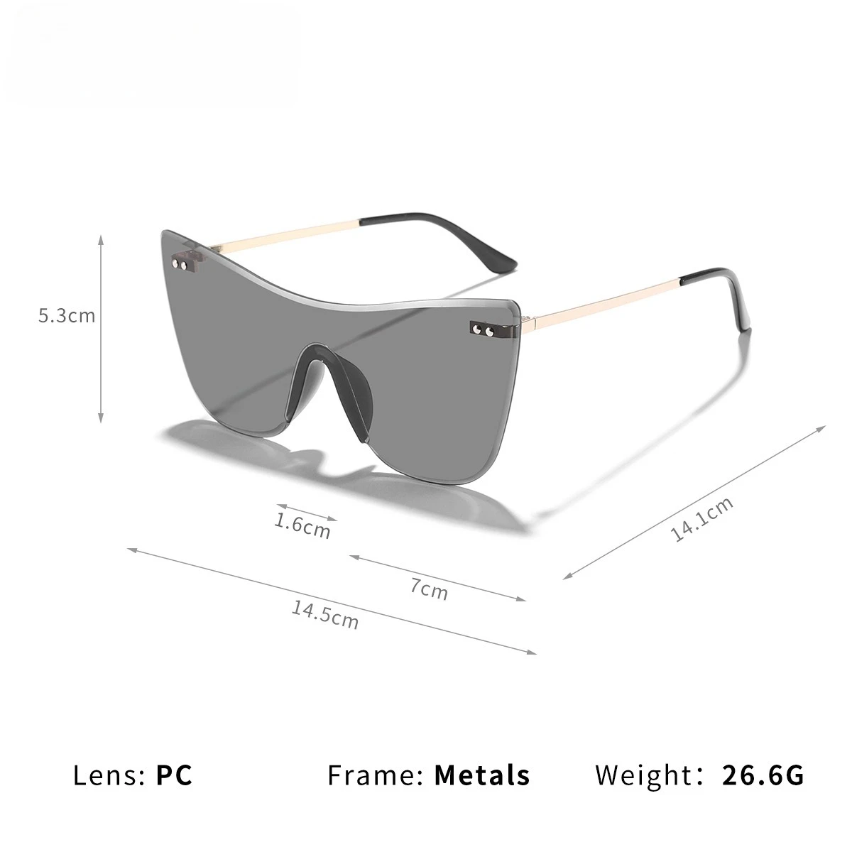 نظارات شمسية Y2K رائجة لعام 2025 بإطار معدني متدرج من قطعة واحدة حماية من الأشعة فوق البنفسجية 400 ظلال كبيرة الحجم #5