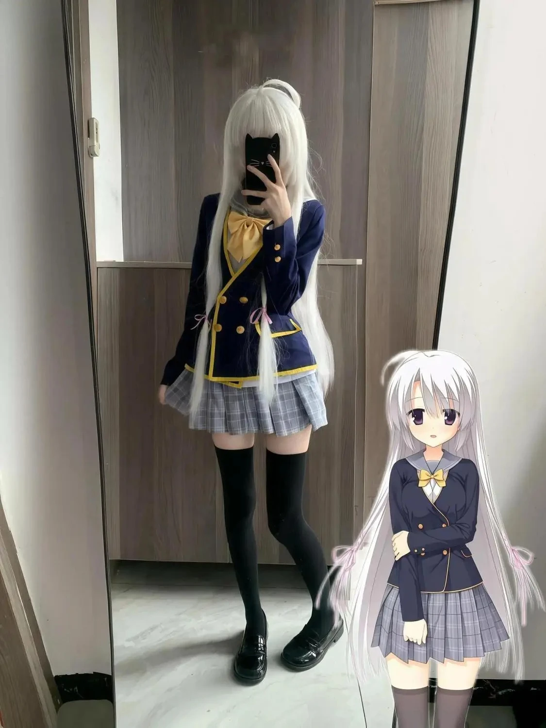 

Anime School Girl Cosplay Uniform - Navy Blazer & Plaid Skirt Set, Sweet Anime Character Attire for Anime Events