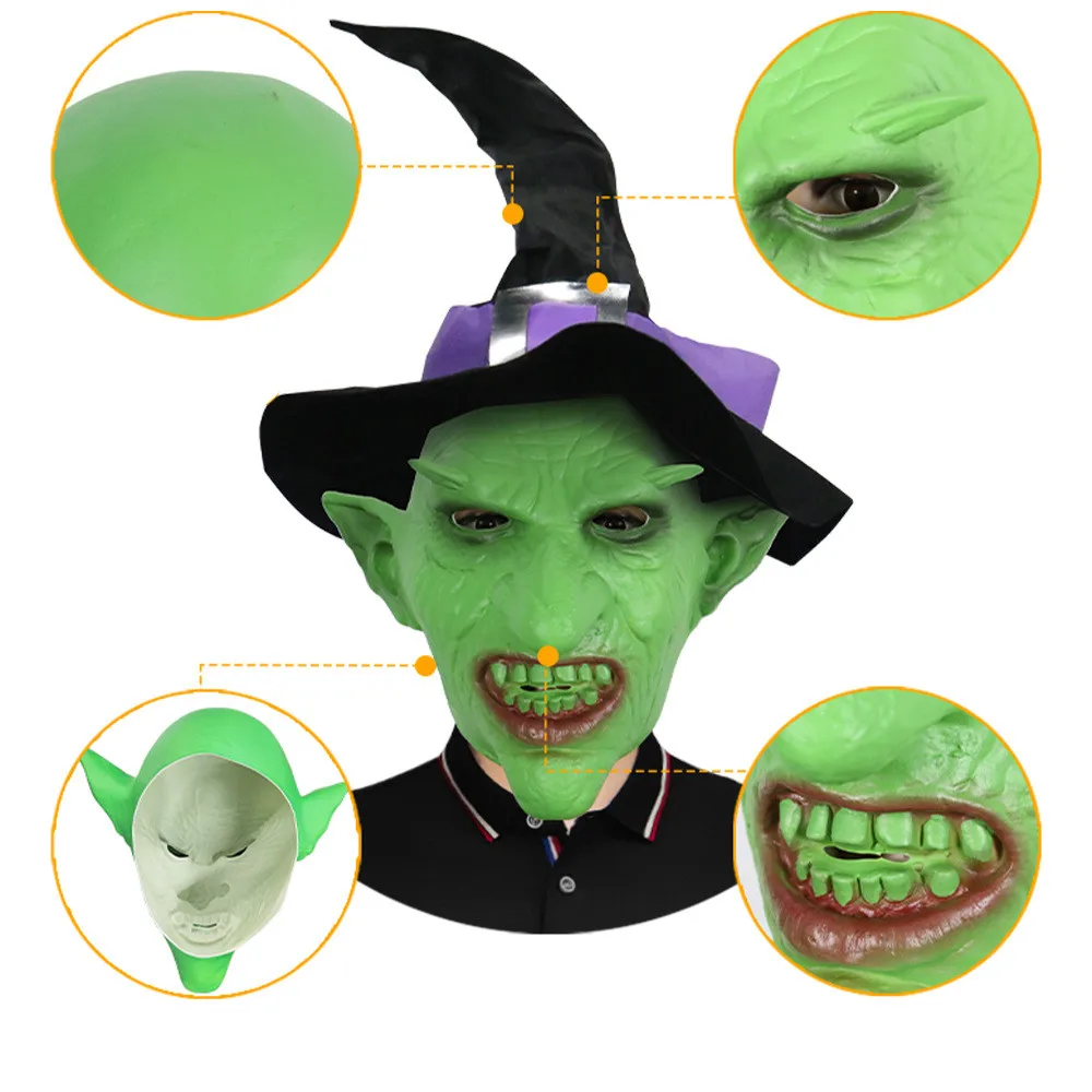 Grusel-Dämon-Maske, Halloween-Clown Lustige Latex-Kopfbedeckung, Halloween-Dekoration Teufelsmaske – Detail 2