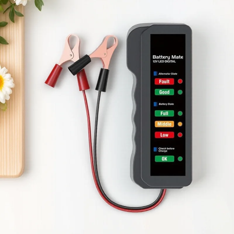 

12V Car Battery Tester Diagnostic Tool for Vehicle Motorcycle Battery Check Alternator Test