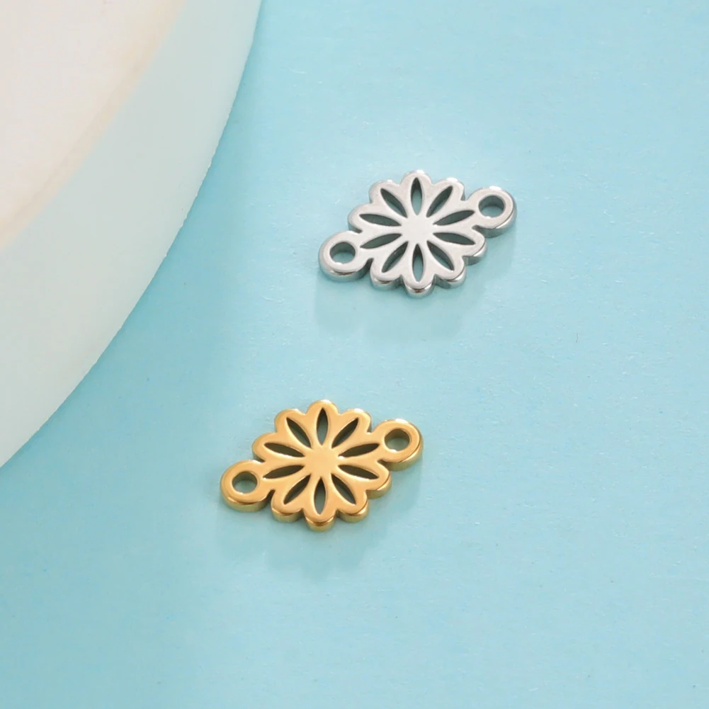 EUEAVAN 5pcs Stainless Steel Moon Tiny Charms for Jewelry Making Necklace Bracelets Earrings DIY Pendant Accessories Wholesale