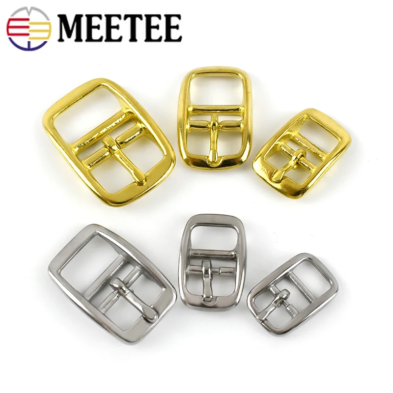 Meetee 1pc/2pcs 13/17/20/26mm Stainless Steel Belt Buckle Shoulder Strap Adjust Pin Buckles Head Band Clasp Harness Accessories