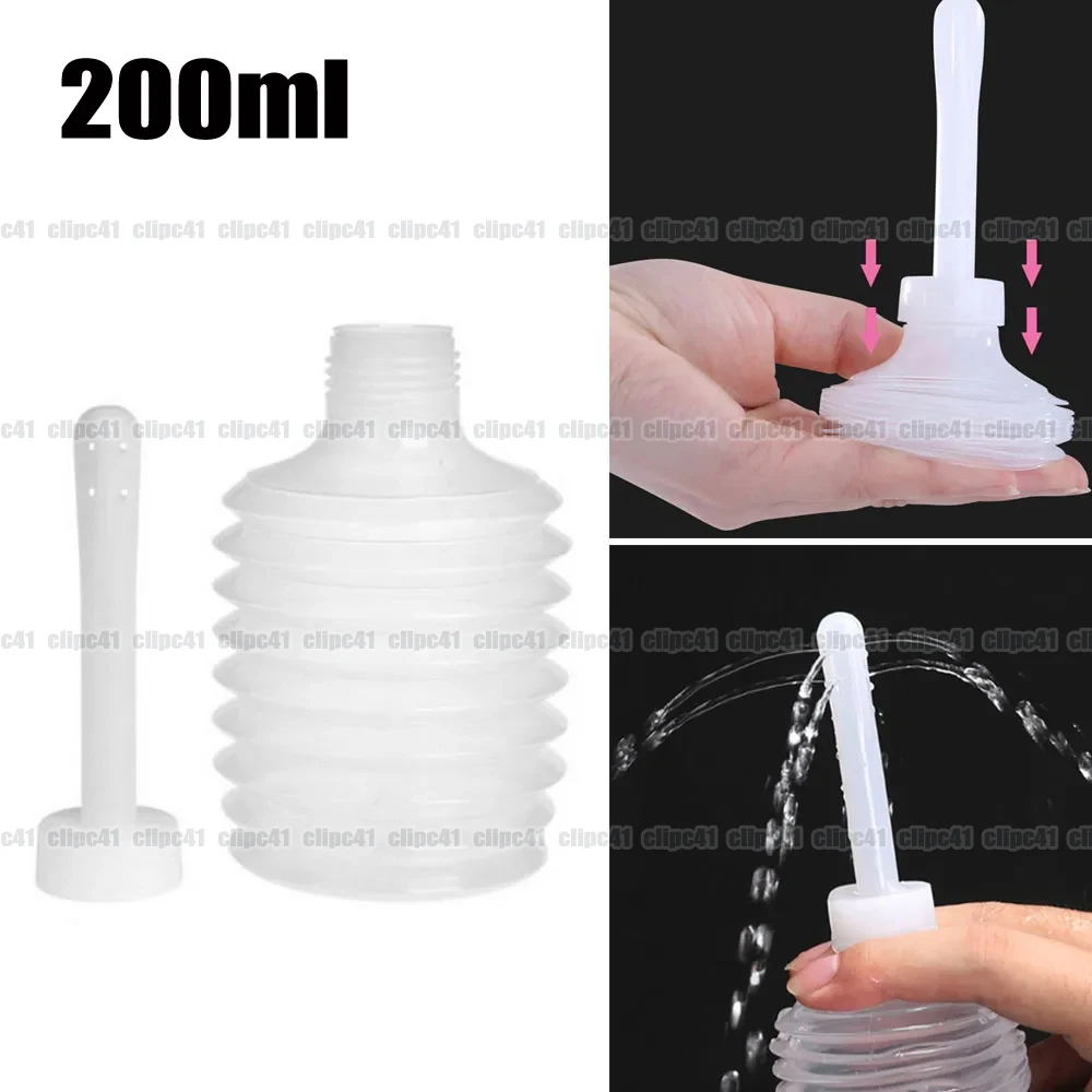 10Pcs 200ML 8Holes Disposable Anal Vaginal Douche Retractable Wash Cleaning Anus Clean Supplies Female Health Accessories