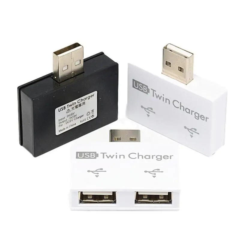 USB 2 in 1 computer 2 Port Female USB Hub Adapter  Converter for Phone Laptop PC Peripherals Computer Charging Accessories