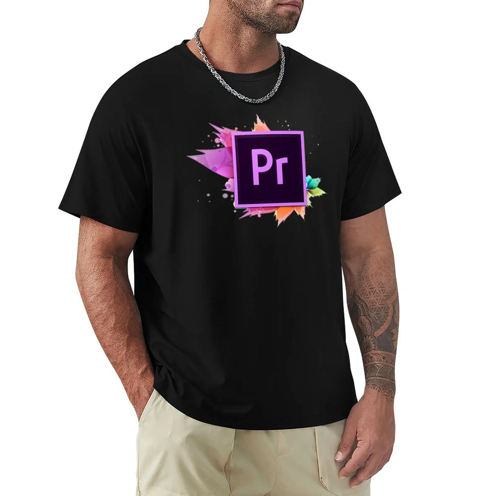 Camiseta Adobe Premiere Pro con estampado de estilo retro, top informal