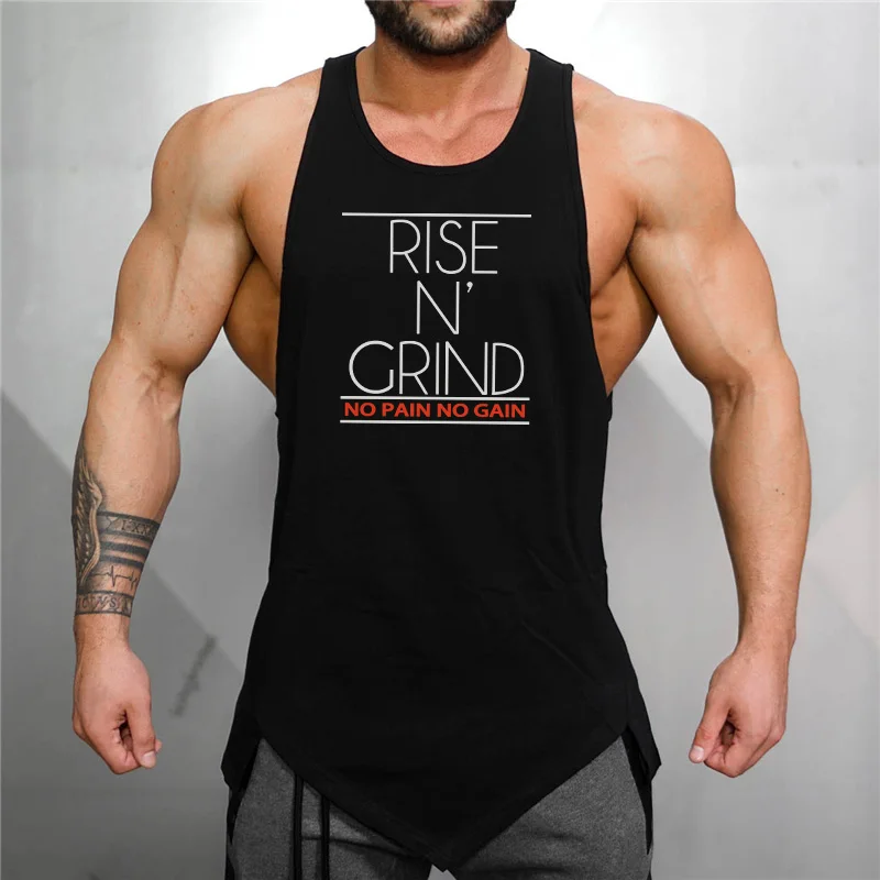 Summer Mens Running Vests Cotton Breathable Sleeveless Shirt Human Skeleton Deadlift Barbell Gym Workout Jogging Tank Top Sports