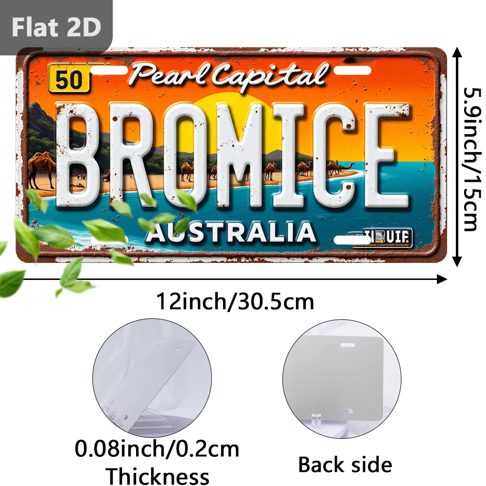 BROMI AUSTRALIA Tin Sign Retro Vintage Metal Wall Art 12x5.9 Inch for Garage Garden Cafe Decor