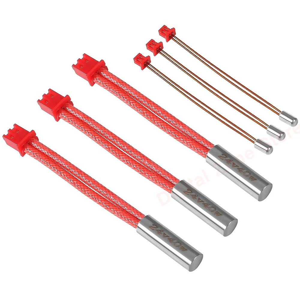 

3 Sets 3D Printer 24V 40W Cartridge Heater Thermistor 300℃ Sensor NTC100K High Temperature Sensor for Sprite Extruder