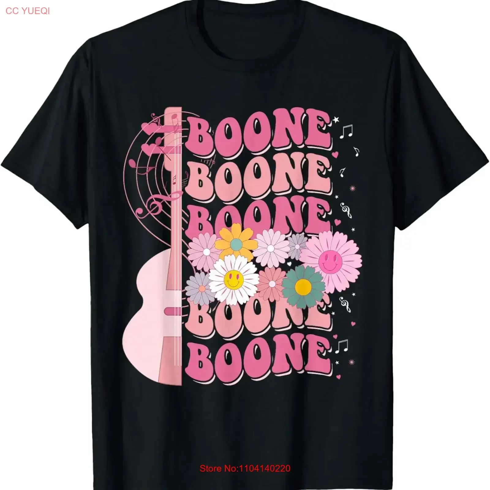 Girl Retro Boone Groovy Flower First Name Personalized 80's T Shirt for Dad vintage Washed graphic streetwear Breathable