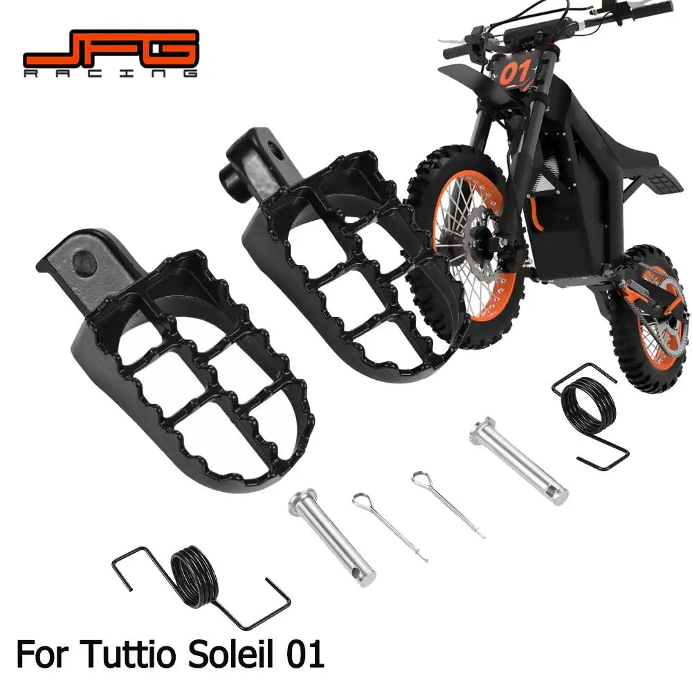 Motorrad-Fußrasten-Pedalstützen für Tuttio Soleil 01 Elektro-Dirtbike, Aluminium-Federzahn-Set, MotoCross-Zubehör