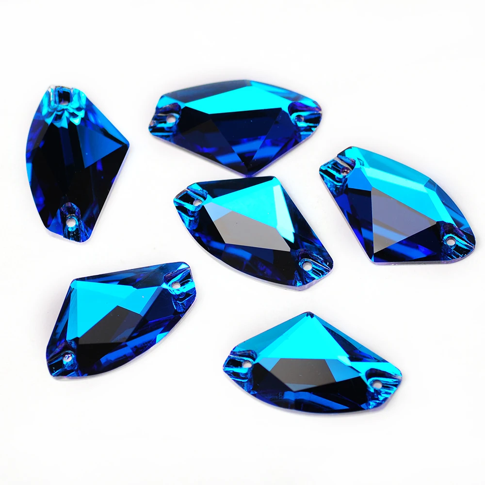 YANRUO 3256 Galactic Blue Zircon Flat Back Sew On Rhinestones Sewn Glass Crystal Needlework Stones For Leoatrd Clothes