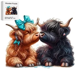 Cow Lovers Creative Wooden Puzzle, Uniquely Irregular Animal Shaped Wooden Toys, Creative Handmade Decorations, Holiday Gifts