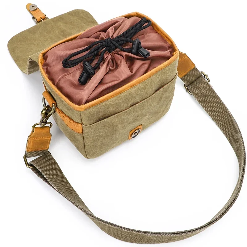 Vintage Canvas Waist Pack DSLR Camera Bag for Women Men 2024 Trendy Design