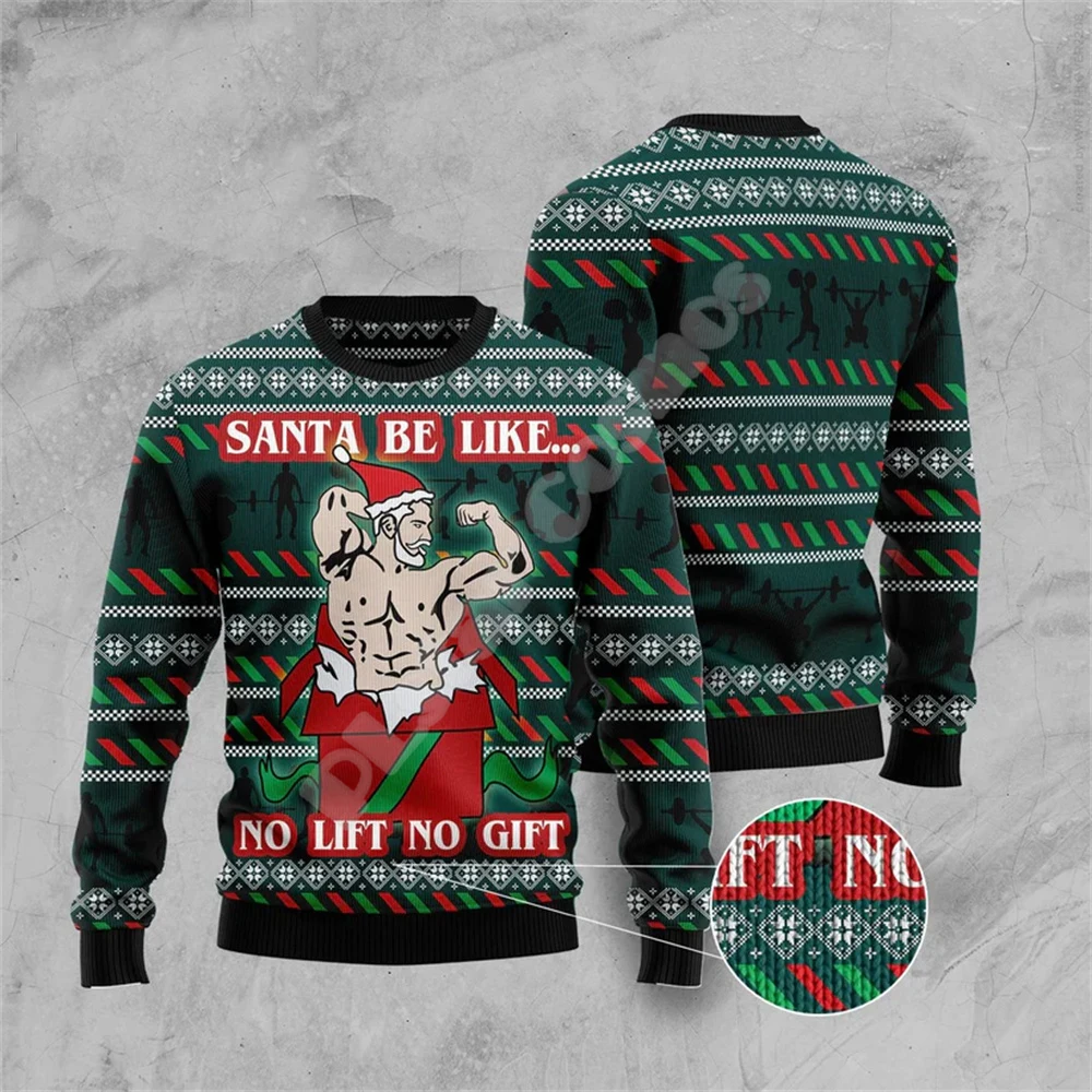 Christmas Halloween Tree Santa Claus Tattoo Animal Ugly Sweater Streetwear 3DPrint Harajuku Casual Pullover Winter Sweatshirts J