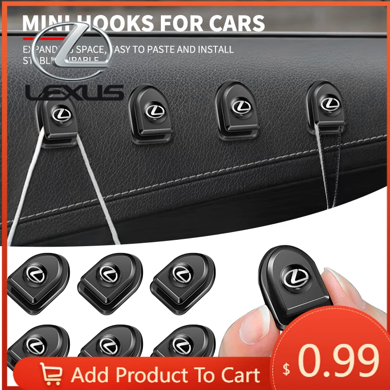 

Interior Stickers 1/2/4pcs Car Interior Self-Adhesive Hooks Auto Styling Accessories For Lexus ES300 RX330 RX300 GS300 IS250 IS2
