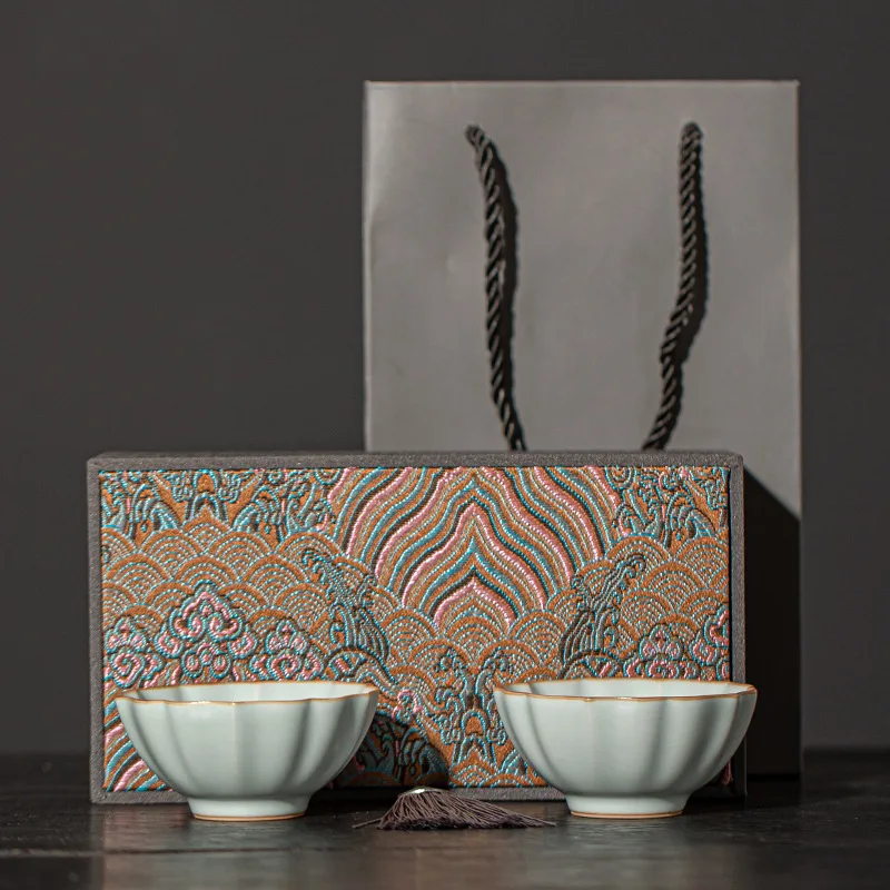 

Чашка Ru Kiln Master, керамическая одинарная чашка, чашка для дегустации чая, высококачественная подарочная коробка, легкая роскошь