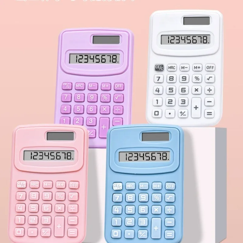 Cute High Beauty Mini Solid Color Calculator Portable Calculation Teaching Simple Office Financial Equipment Office Electronics