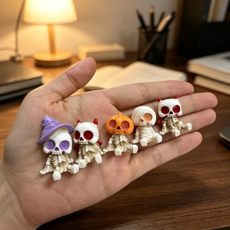 5~20PCS Halloween Candy Pumpkin Skeleton Figurines Home Desktop DIY Ornaments Crafts Miniature Decor for Micro Landscape