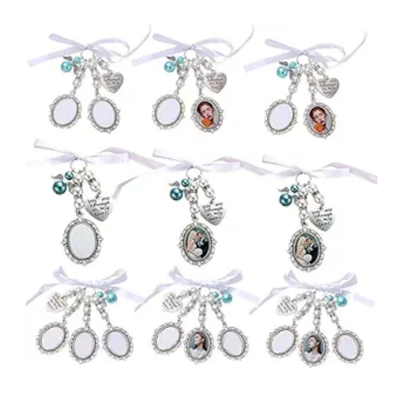 

30 компл., сублимационный пустой свадебный букет, фото-подвески, подвески на память, овальная рамка, памятная картина, подвеска, брошь-булавка «сделай сам»