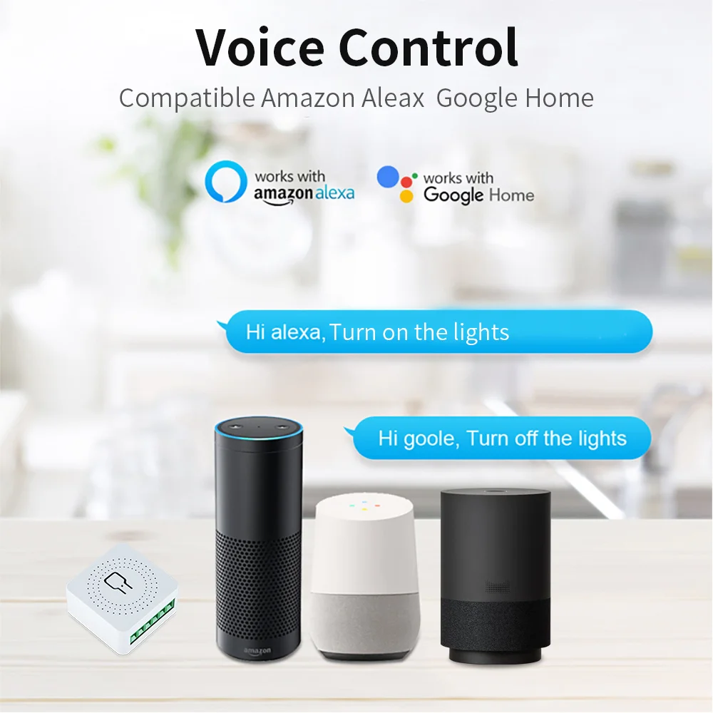 Anteli Swakarya WiFi Mini Smart Light Switch 16A Two Way Control Tuya/Smartlife APP Remote Control untuk Alexa Google Home Autation