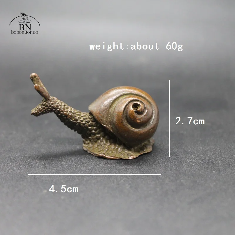 Antique Copper Snail Figurines Miniatures Desktop Ornaments Small Animal Statue Living Room Home Decorations Crafts Accessories