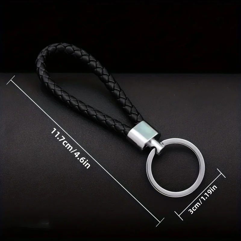 3pcs/set Premium PU Leather Braided Wristlet Keychain: The Perfect Accessory for Men and Women!