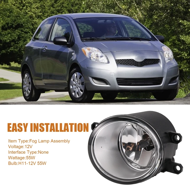 1 Set Front Bumper Fog Light Assembly Harness For Toyota Yaris HTCHBCK Vitz 2007-2011 Daytime Running Lights