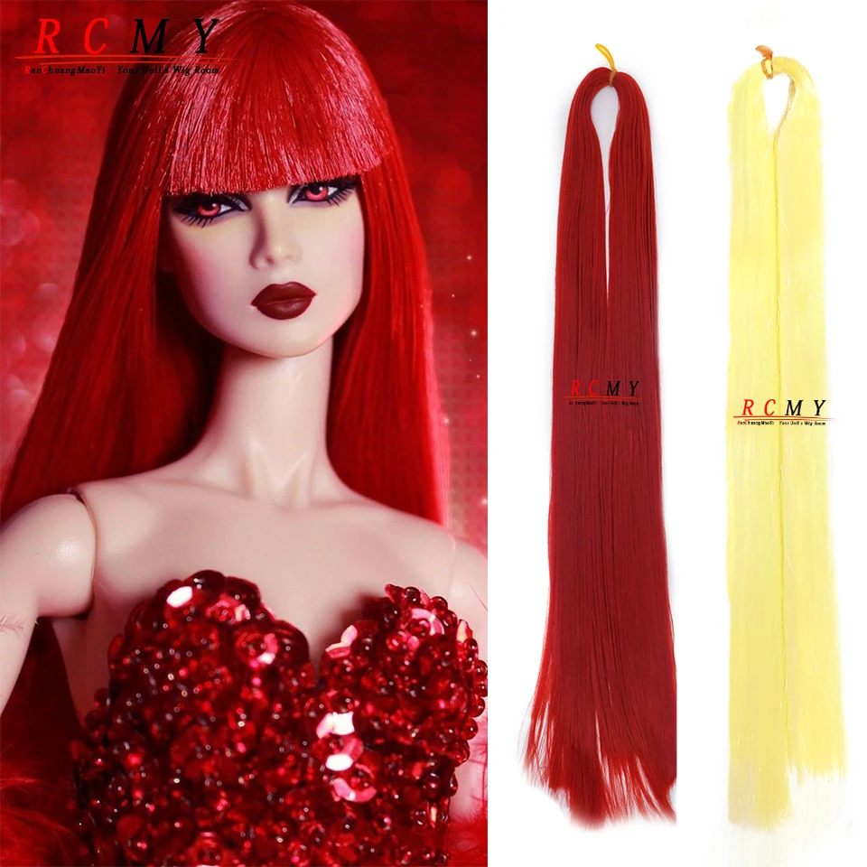 Red Yellow Milk Silk Doll Hair DIY BJD Doll New Color Reboot Doll Wig 1/3 1/4 1/6 Doll Wig Accessories Planting Hair Material