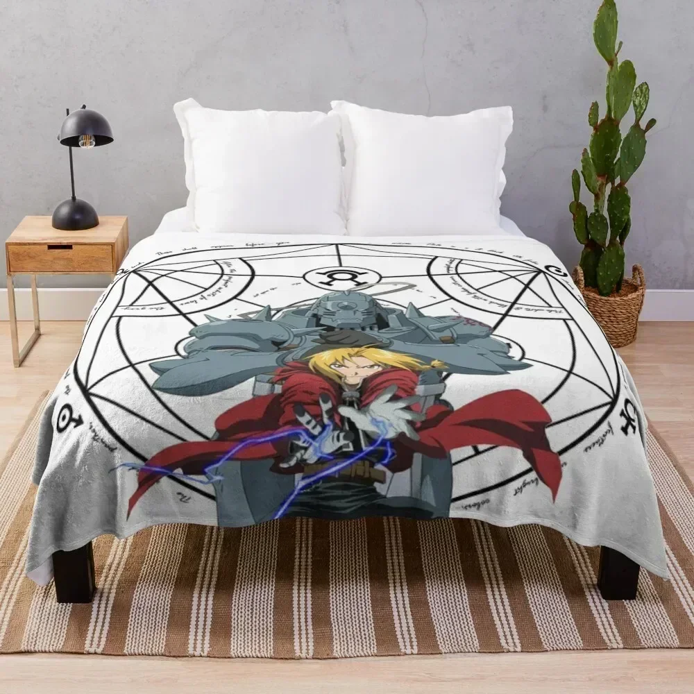 

Full Metal Alchemist - Edward and Alphonse Throw Blanket Soft Plush Blanket as Housewarming Gift