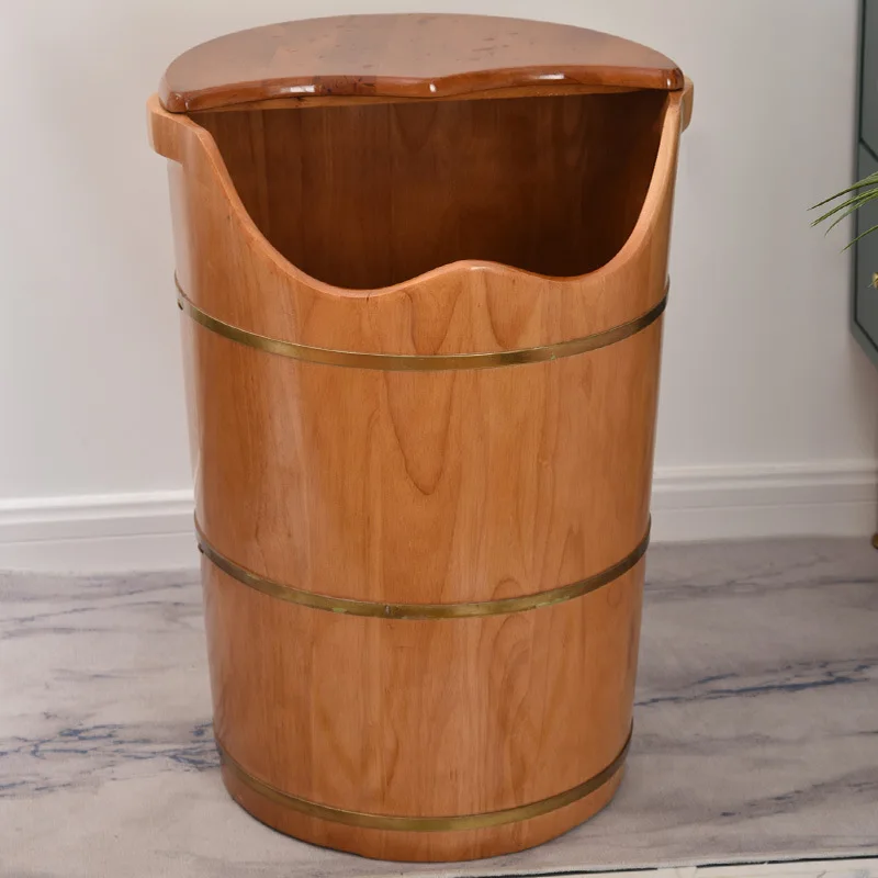 

Foot bucket, wooden bucket, rubber wood, steaming dual-purpose foot bath, household solid wood thickened foot bath bucket
