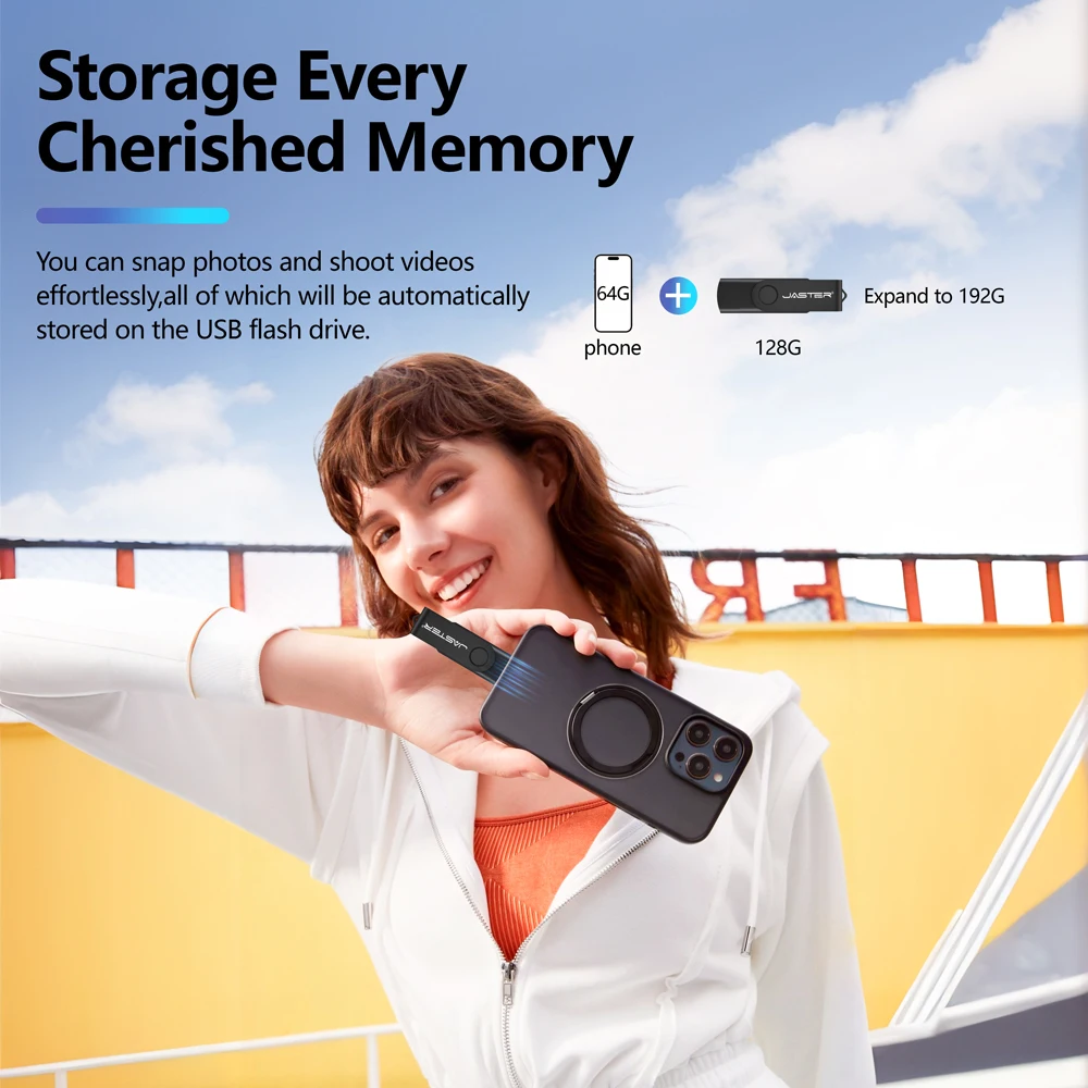 JASTER TYPE-C هدية الأعمال USB-C 128 جيجابايت عصا الذاكرة المعدنية 64 جيجابايت محرك القلم الفضي 32 جيجابايت مقاوم للماء محرك فلاش USB 16 جيجابايت للتدوير