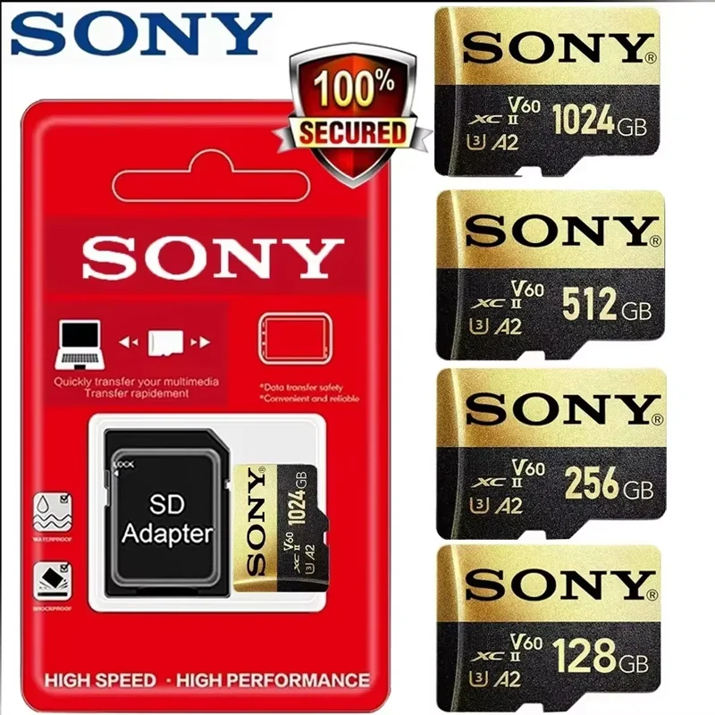 SONY High Speed Flash SD Card NEW Original Storage TF Card 128GB Micro TF SD 2TB Large Capacity Memory Card for Laptops/PC/MAC
