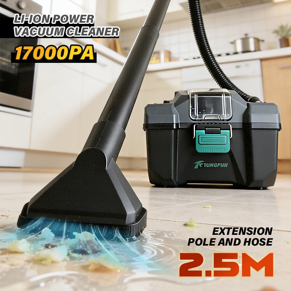 Tungfull Wet Dry Vacuum Cleaner Brushless Shop Vac Heavy Duty Industrial Vacuum for Car, Garage, Workshop (17000Pa Suction)