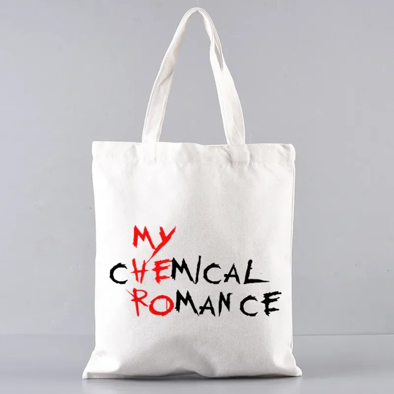 My Chemical Romance Mcr Dead Femme Cartoon Handbags Shoulder Bags Casual Shopping Girls Handbag Women Elegant Canvas Bag