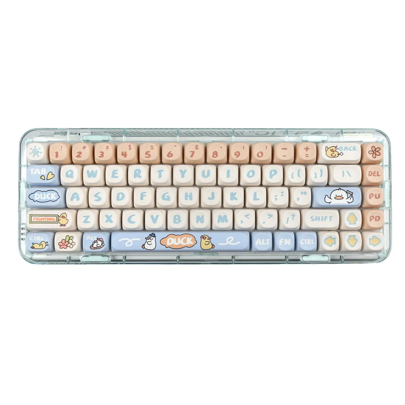 Bored Duck Keycap Cute Cartoon MOA Height PBT Sublimation GH60 64 68 75 98 Mechanical Keyboard Cap