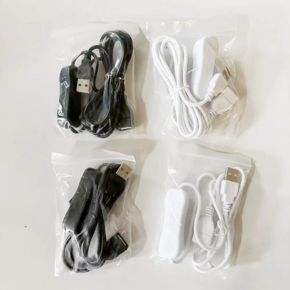 USB Switch Extension Cable 1/2 Meters Length USB Extension Cord With On/Off Power Switch Cable for PC USB Fan LED