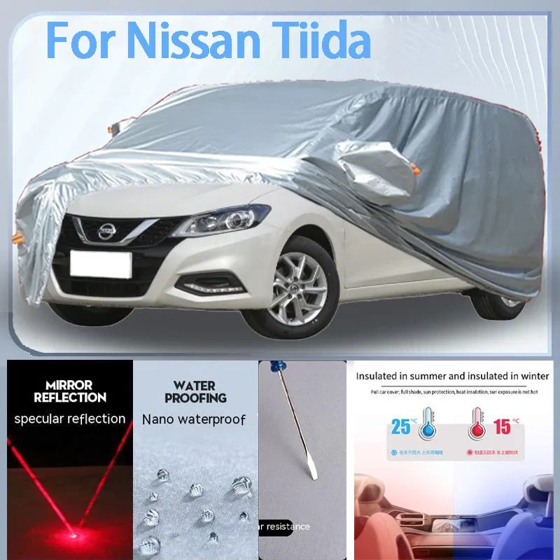 For Nissan Tiida Full Car cover with UV protection and Winter Insulation roles,Rainproof,Snowproof Ati-frost properties.