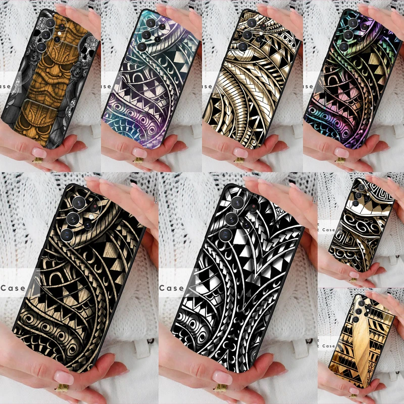 Maori Samoan Polynesian Tribal Phone Cover Case for Samsung Galaxy S26 Ultra S20 FE Note 10 S24 S23 S21 S25 Plus S22