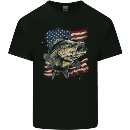 Eine American Reh Mit Flagge USA Fischen Herren Baumwolle T-Shirt