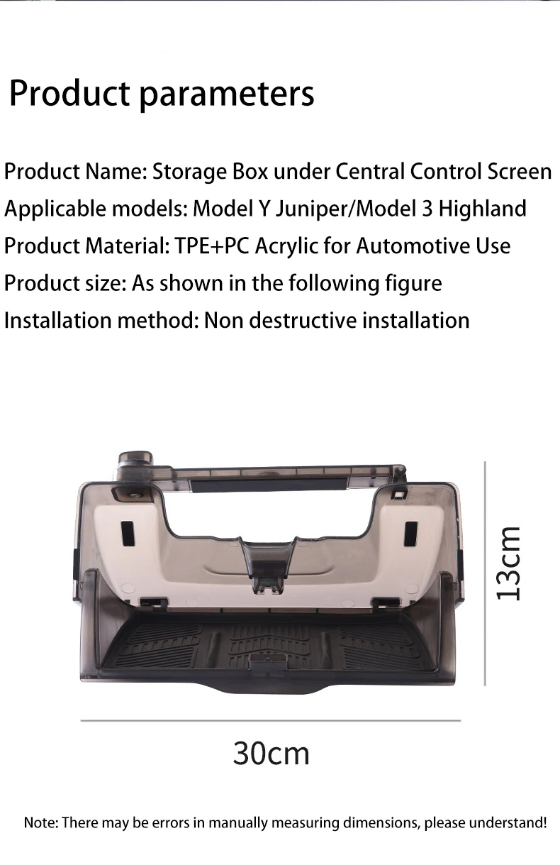 For Tesla Model 3 Y Highland Juniper 2021-2025 Hidden Screen Storage Magnetic Opening And Closing Hidden Large Space Storage Box