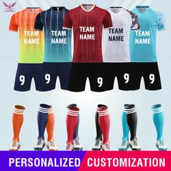 Custom Soccer Jerseys for Men Women Kids Adults Soccer Jersey Set Print Name Number Logo Breathable Football Uniform